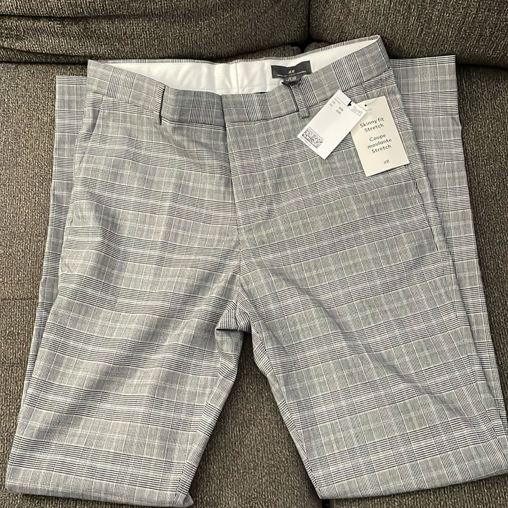 Plaid Dress Pants Skinny fit, stretch 30R